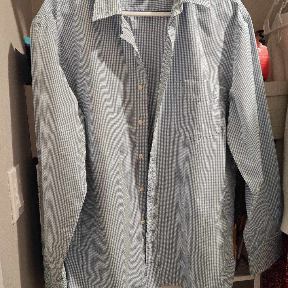 J.Crew Men's Blue Checkered Shirt